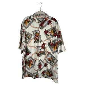 Vintage Robert Stock Hula Girl Hawaiian Button Down Shirt